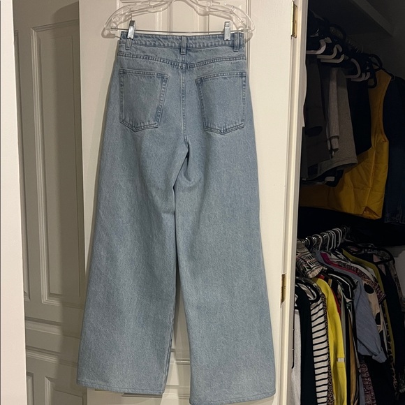 Berenice Light Blue Wide Leg Jeans with silver nail head Accents - Picture 3 of 4